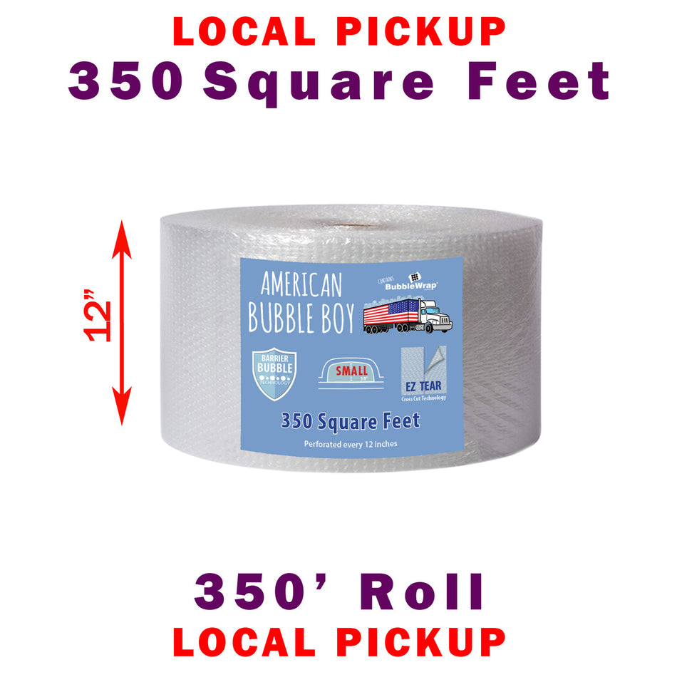 Same Day Local Pickup - 12" Small (1/8") American Bubble Boy Bubble Wrap - 350 Square feet