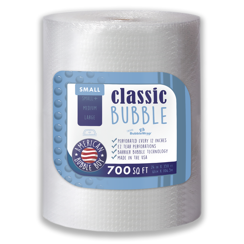 CLASSIC - 24" Small (1/8) Bubble Wrap - 700 Square Feet per Roll