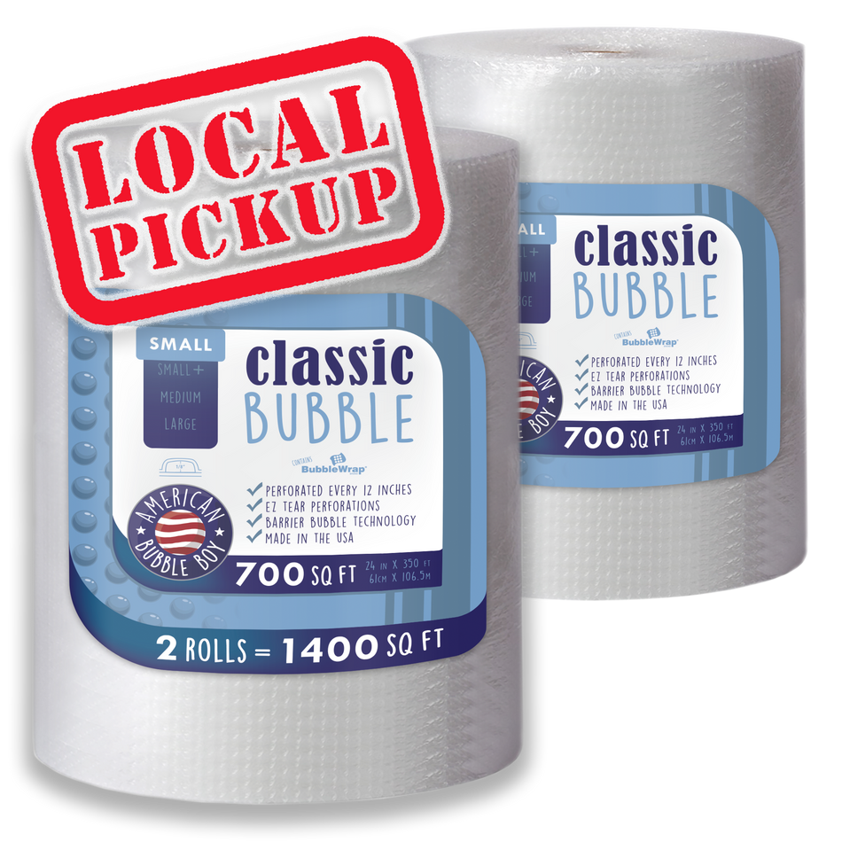 SAME DAY LOCAL PICKUP - CLASSIC, 24" Small (1/8) Bubble Wrap - 700 Square Feet per Roll