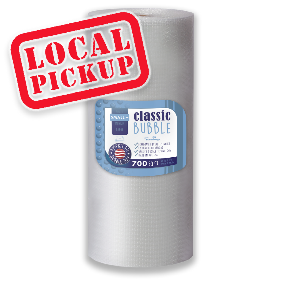 SAME DAY LOCAL PICKUP - CLASSIC, 48" Small Plus (3/16) Bubble Wrap - 700 Square Feet per Roll