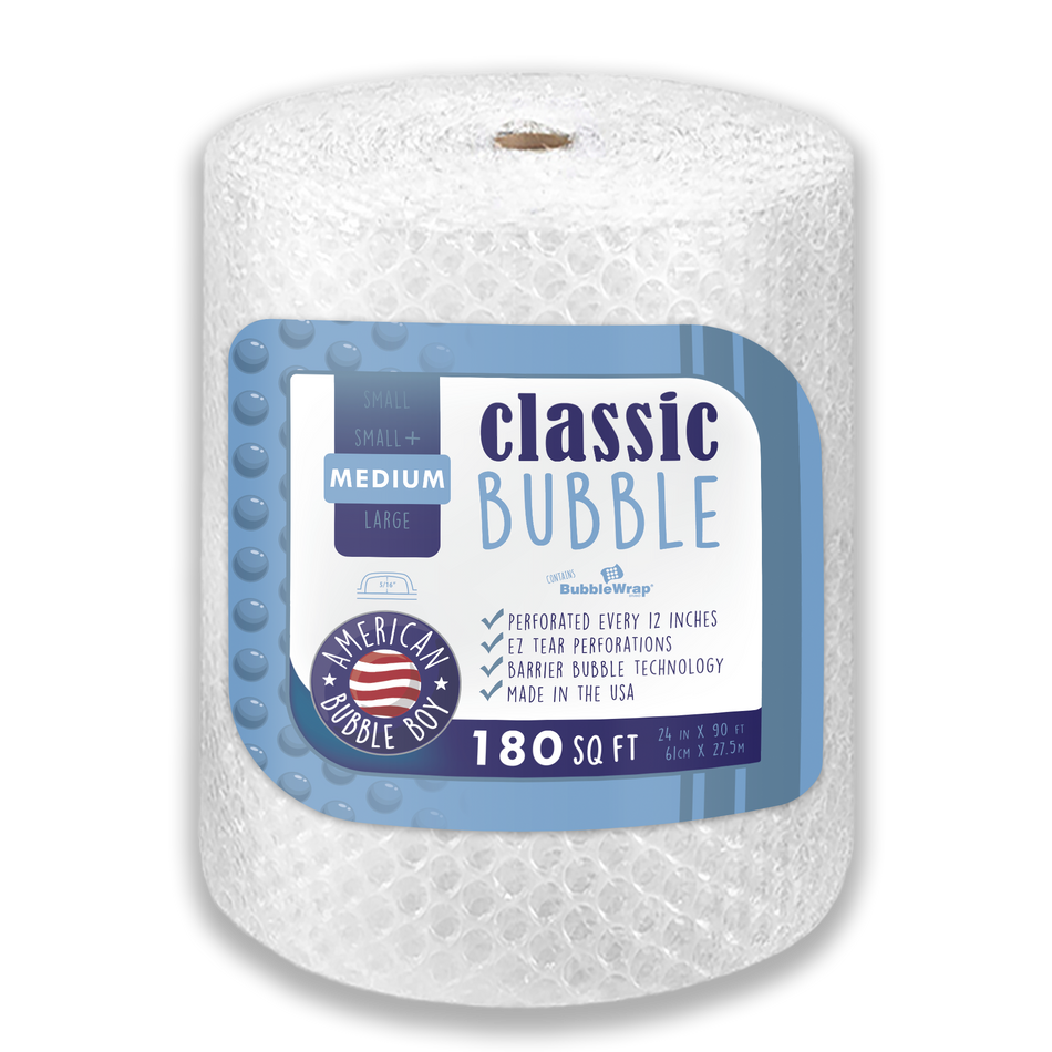 CLASSIC - 24" Medium (5/16) Bubble Wrap - 180 Square Feet per Roll