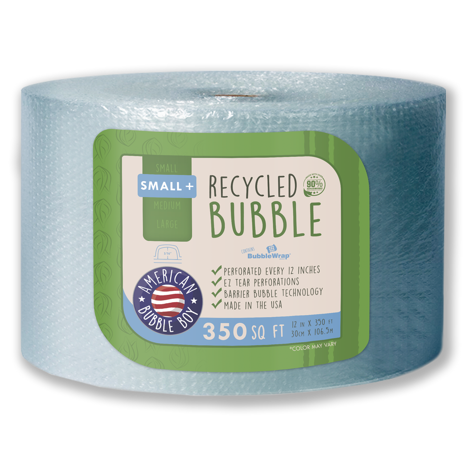 RECYCLED - 12" Small Plus (3/16) Bubble Wrap - 350 Square Feet per Roll