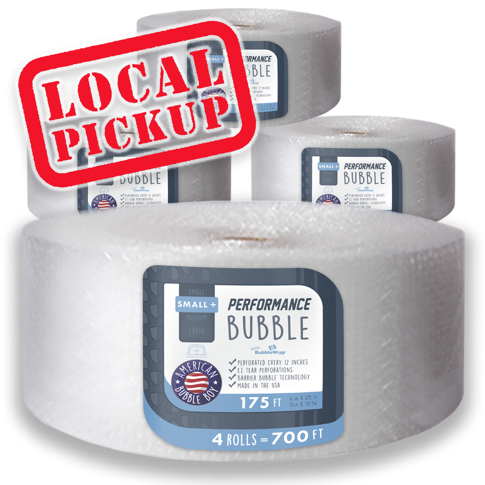 SAME DAY LOCAL PICKUP - PERFORMANCE, 6" Small Plus (3/16) Bubble Wrap - 175 Linear Feet per Roll