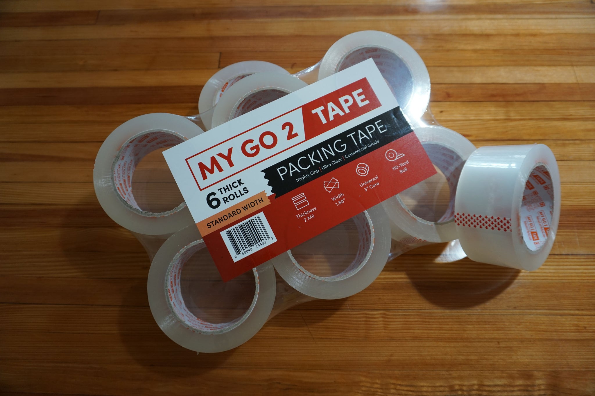 My Go 2 Packing Tape, 72 Pack, 110 Yard, 2.0 MIL, Standard Width, Ultra Clear