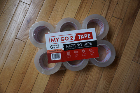 My Go 2 Packing Tape, 6 Pack, 110 Yard, 2.3 MIL, Standard Width, Ultra Clear