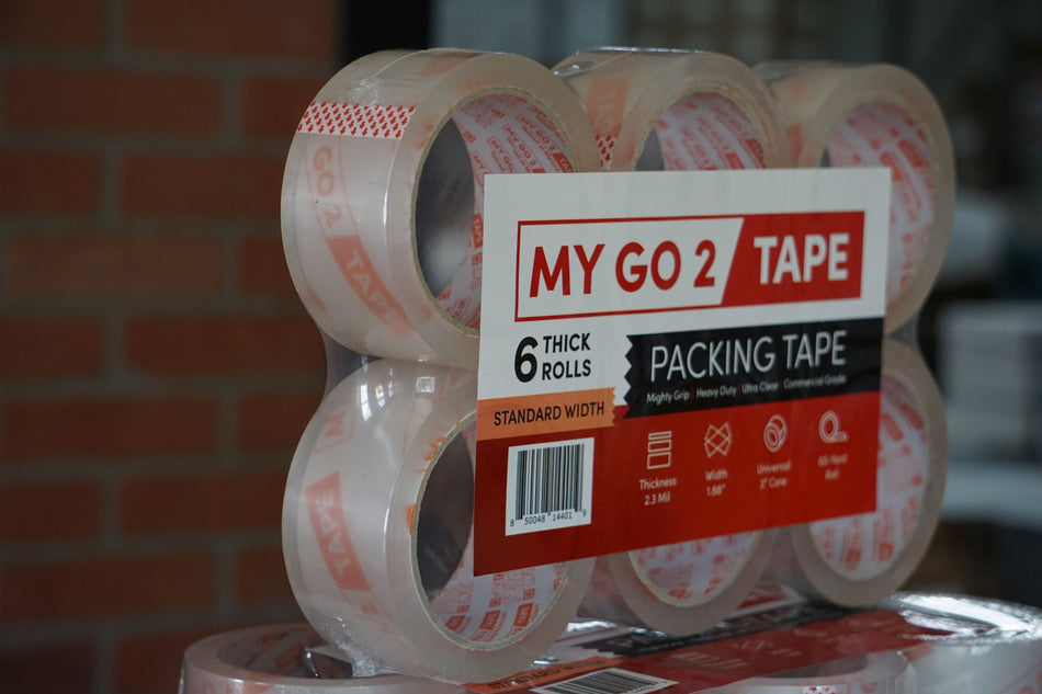 Same Day Local Pickup - My Go 2 Packing Tape, 6 Pack, 60 Yard, 2.3 MIL, Standard Width, Ultra Clear