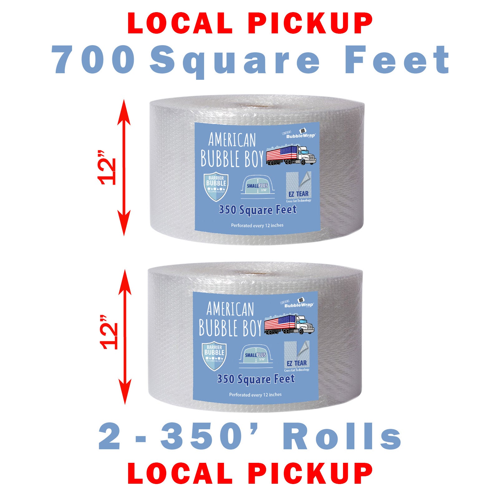 Same Day Local Pickup - 2 rolls - 12