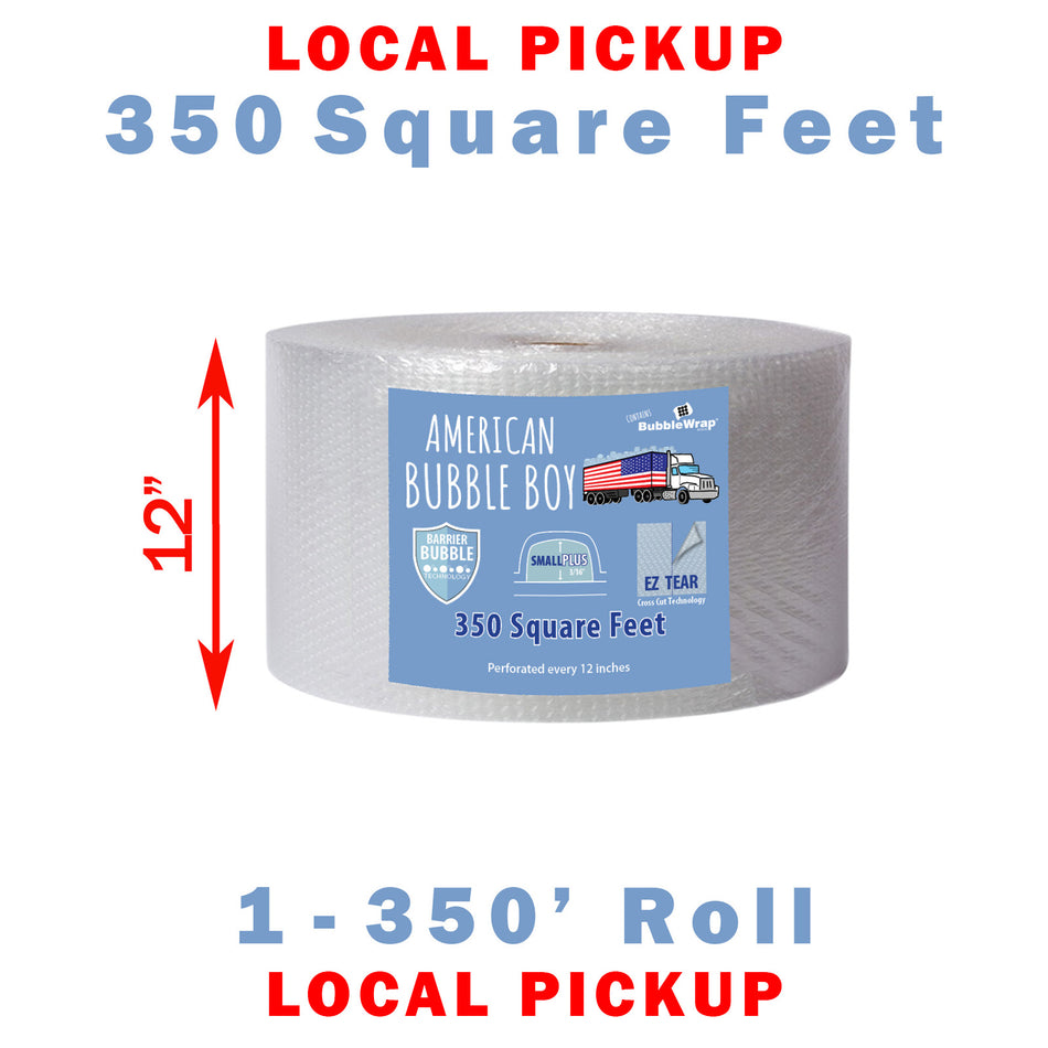 Same Day Local Pickup - 1 rolls - 12" Small Plus (3/16) American Bubble Boy Wrap - 350 Square feet