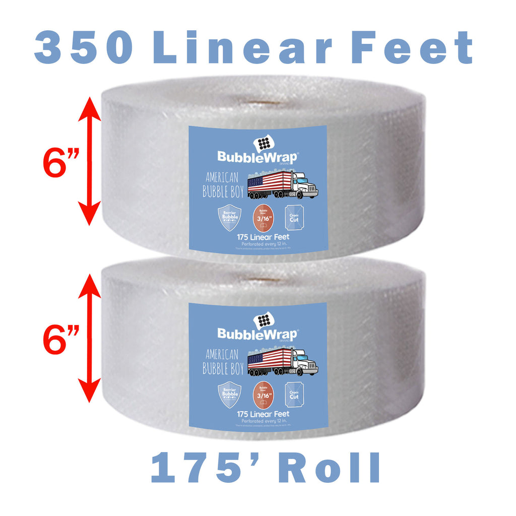6" Small Plus (3/16) Bubble Wrap - 350 Linear feet