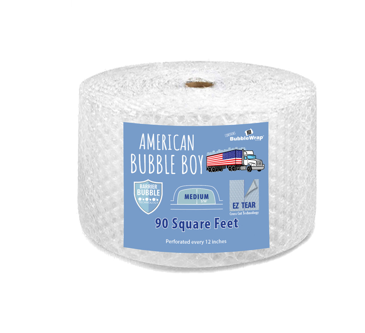 12" Medium (5/16) American Bubble Boy Bubble Wrap 90 Square feet
