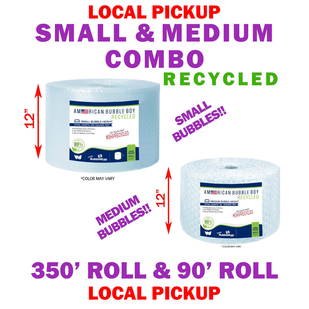 Same Day Local Pickup - Recycled Combo Pack - Medium and Small Bubble Wrap