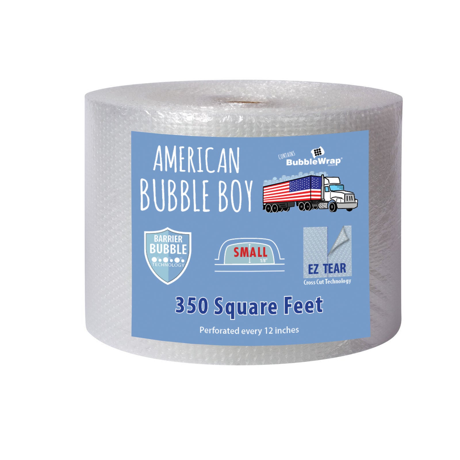12" Small (1/8") American Bubble Boy Bubble Wrap 350 Square feet